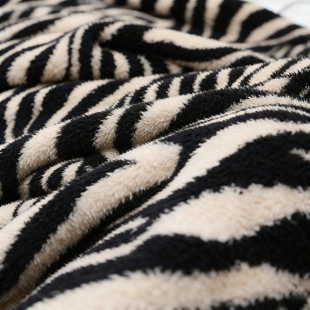 Modern Chic: Zebra Motif Plush Lifestyle Throw