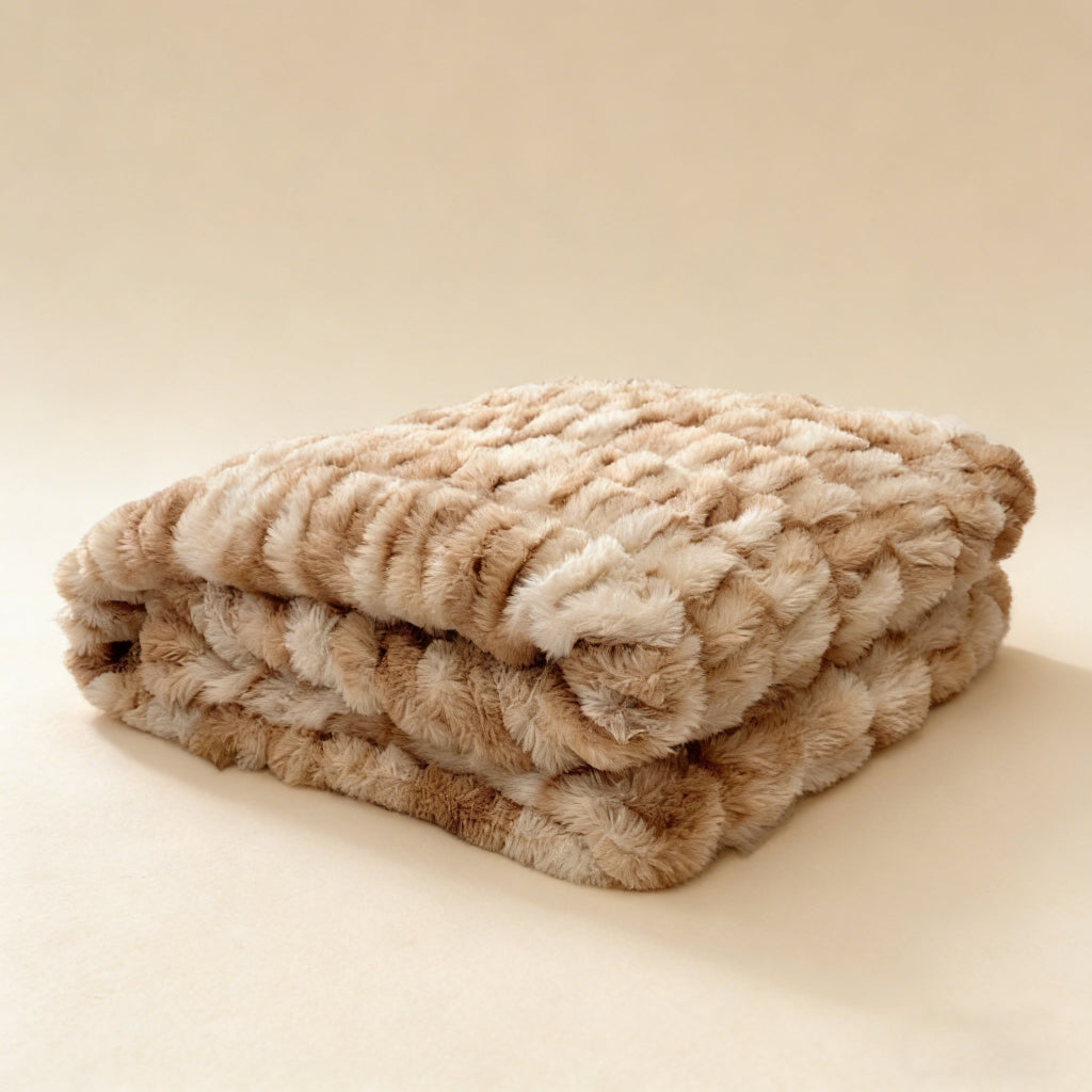Premium Tie-Dye Faux Rabbit Fur Blanket