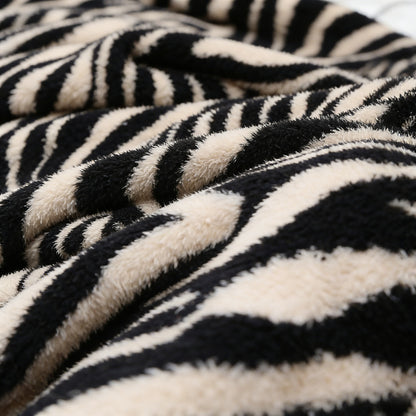 Modern Chic: Zebra Motif Plush Lifestyle Throw