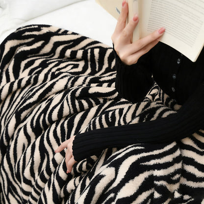 Modern Chic: Zebra Motif Plush Lifestyle Throw