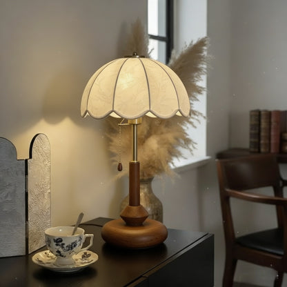 Medieval Style Solid Wood & Fabric Table Lamp