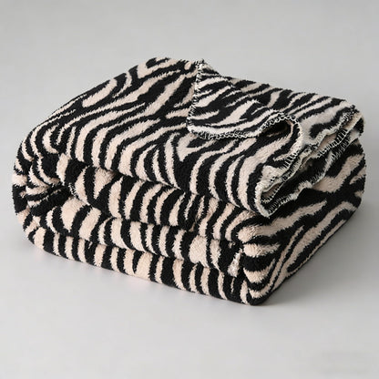 Modern Chic: Zebra Motif Plush Lifestyle Throw