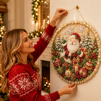 🔥Last Day 49% OFF - 🌸🌻🍂🎄 Four Seasons & Holiday Pearl Art Hanging Wreath Kit c