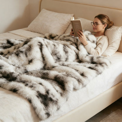 Cloud-Soft Faux Rabbit Fur Blanket