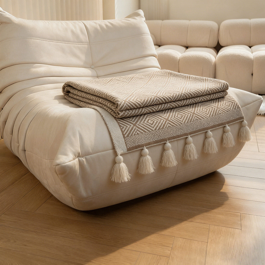Geometric Rhombus Knit Throw