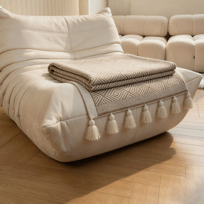 Geometric Rhombus Knit Throw