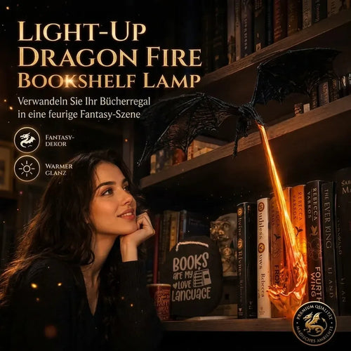 “Dragon Fire” Illuminated Bookshelf Lamp