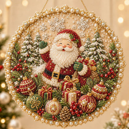 🔥Last Day 49% OFF - 🌸🌻🍂🎄 Four Seasons & Holiday Pearl Art Hanging Wreath Kit c