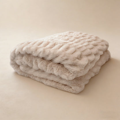 Premium Tie-Dye Faux Rabbit Fur Blanket