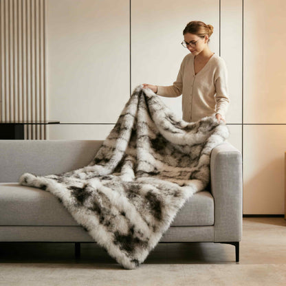 Cloud-Soft Faux Rabbit Fur Blanket