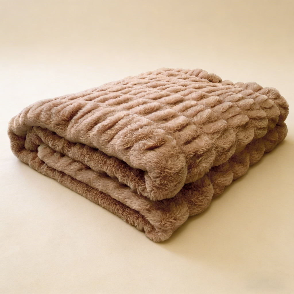 Premium Tie-Dye Faux Rabbit Fur Blanket