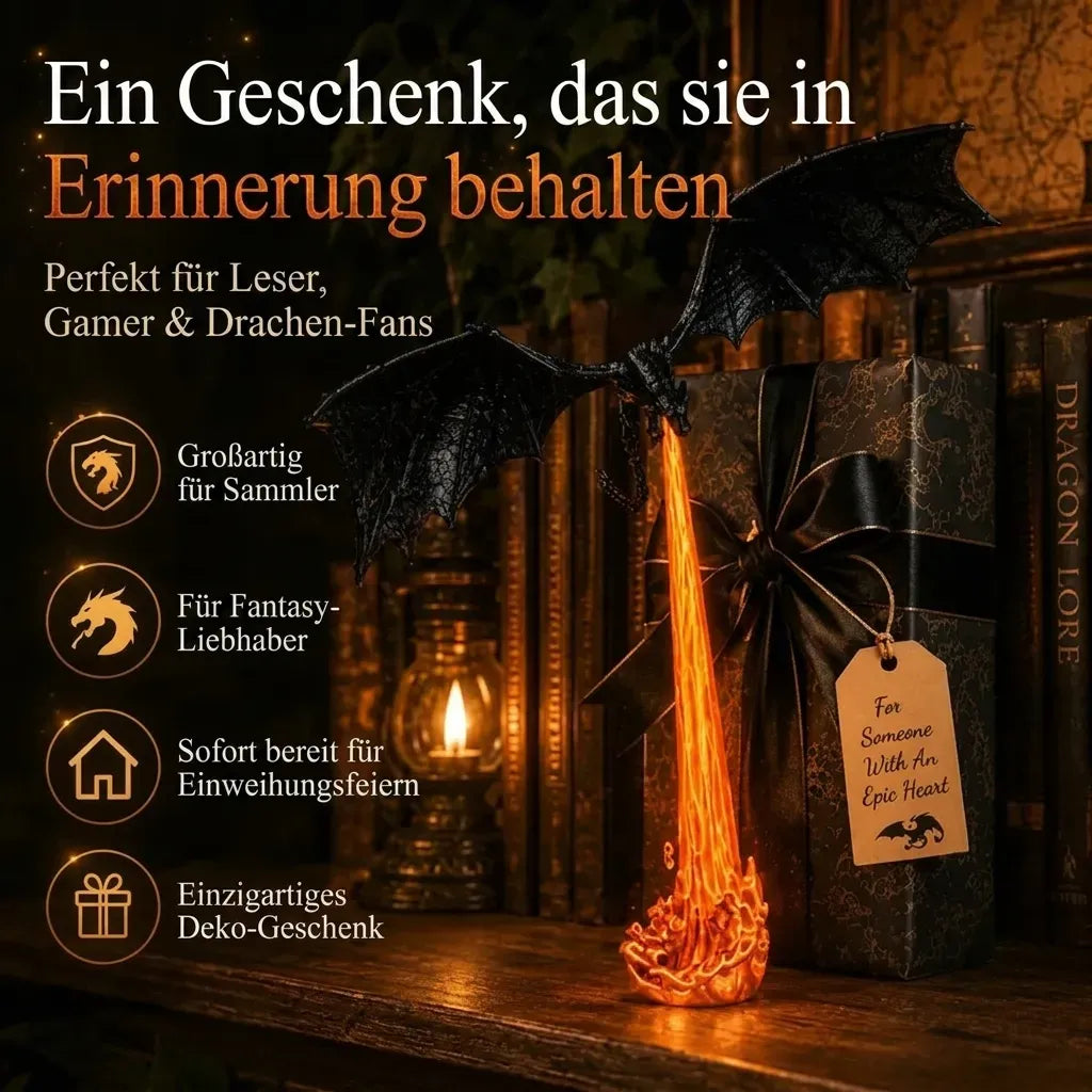 “Dragon Fire” Illuminated Bookshelf Lamp
