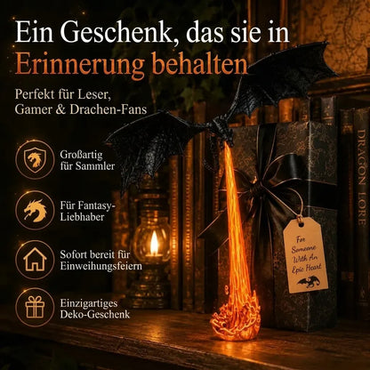 “Dragon Fire” Illuminated Bookshelf Lamp