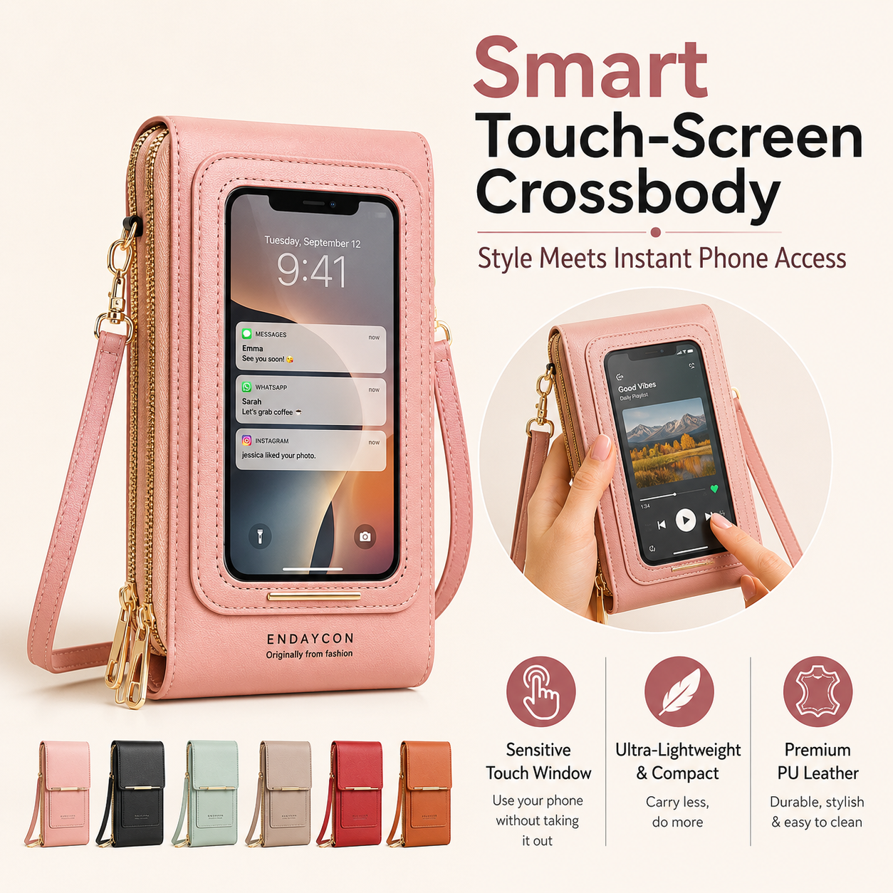 🔥Last Day  50% OFF🎁Smart Touchscreen Phone Bag🤩