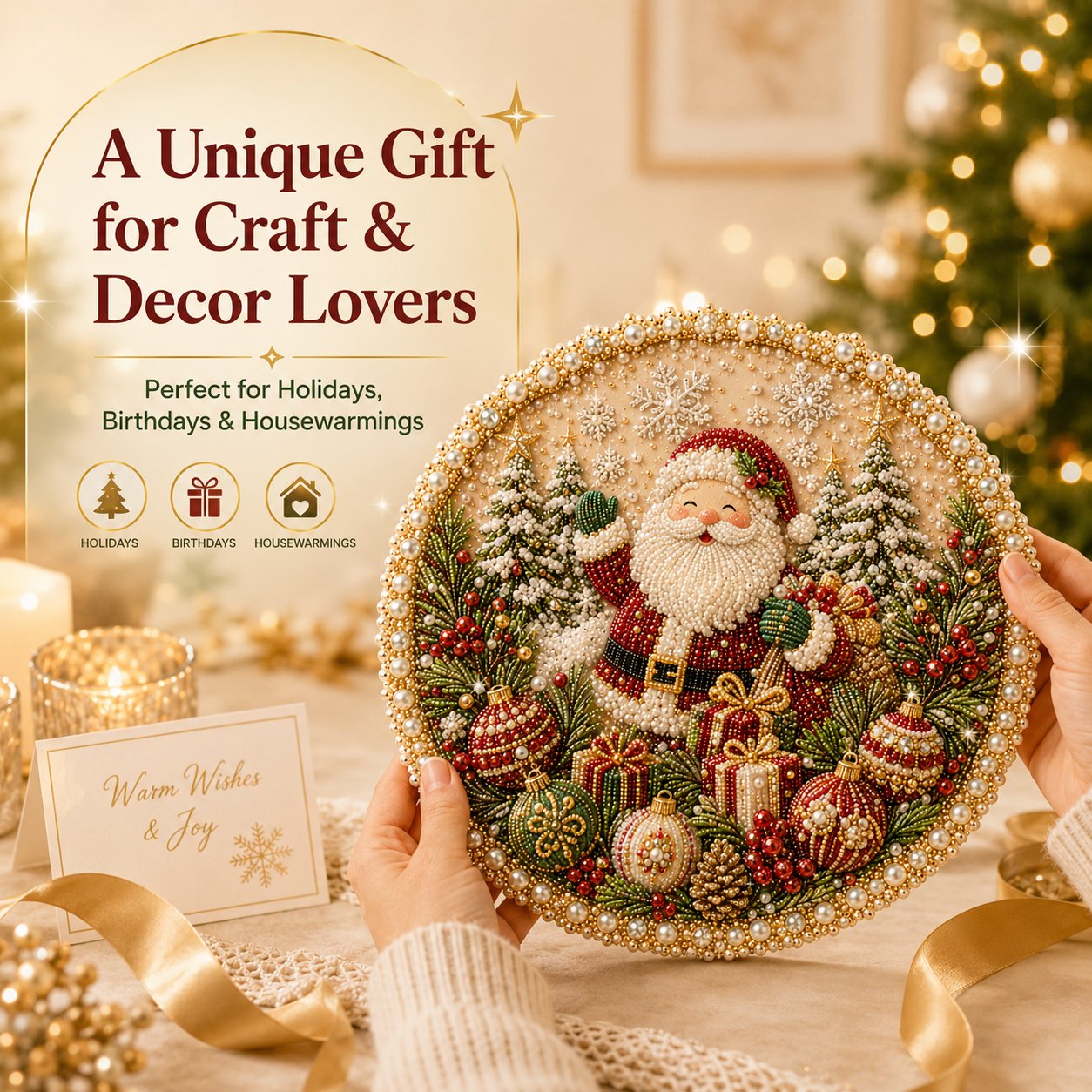 🔥Last Day 49% OFF - 🌸🌻🍂🎄 Four Seasons & Holiday Pearl Art Hanging Wreath Kit c