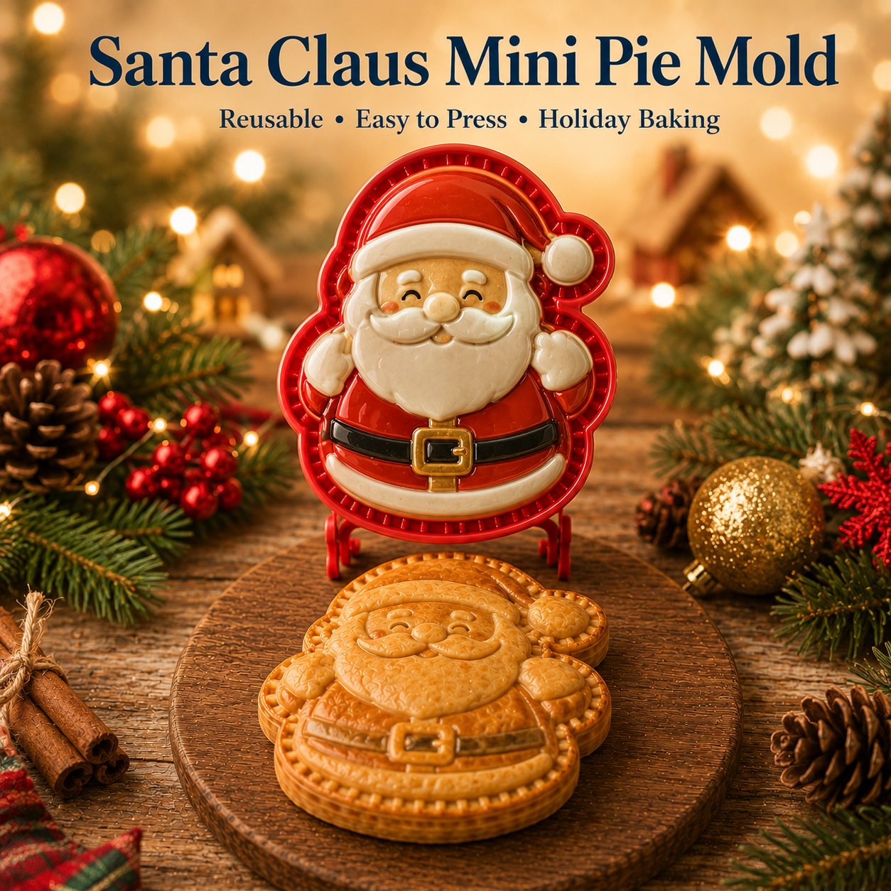 Christmas Themed Embossed Mini‑Pie Mould Set