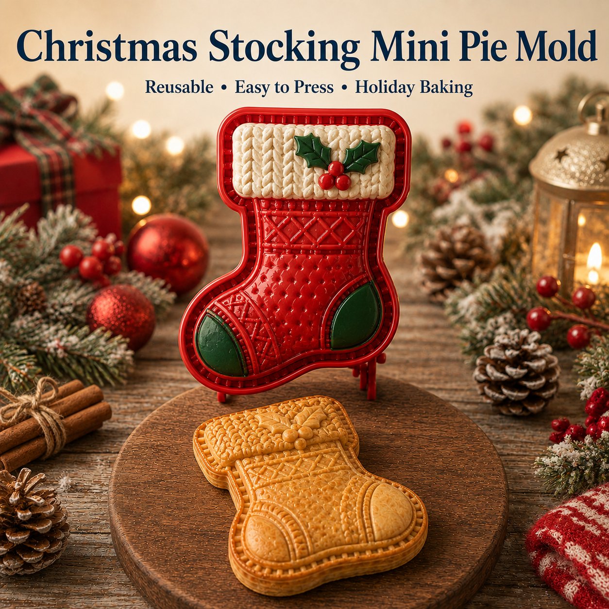 Christmas Themed Embossed Mini‑Pie Mould Set