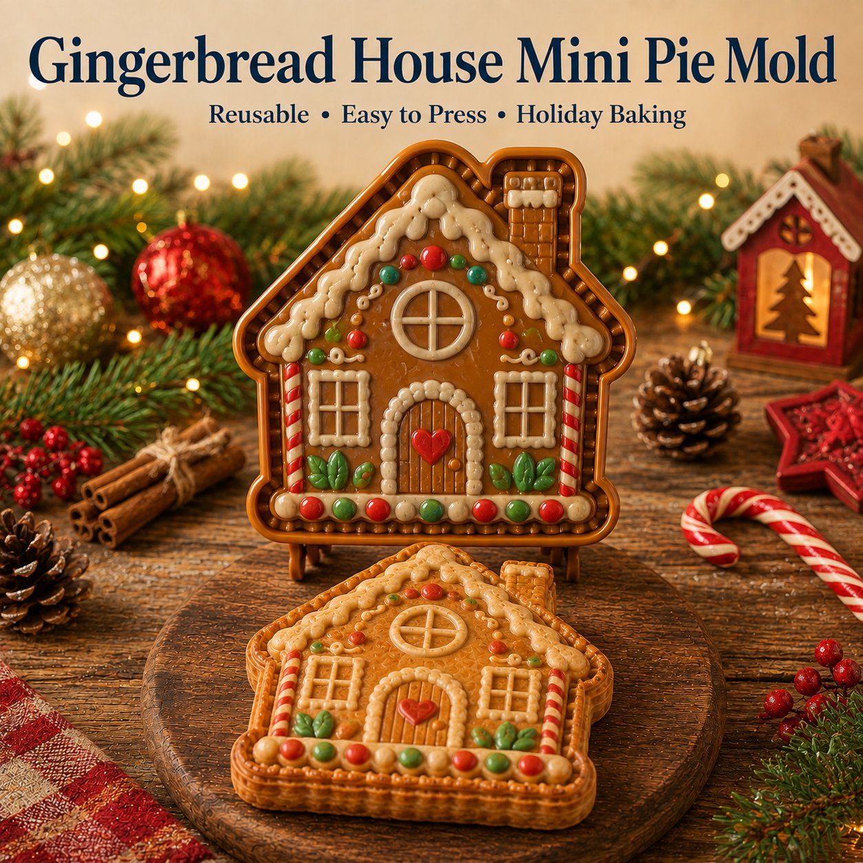 Christmas Themed Embossed Mini‑Pie Mould Set