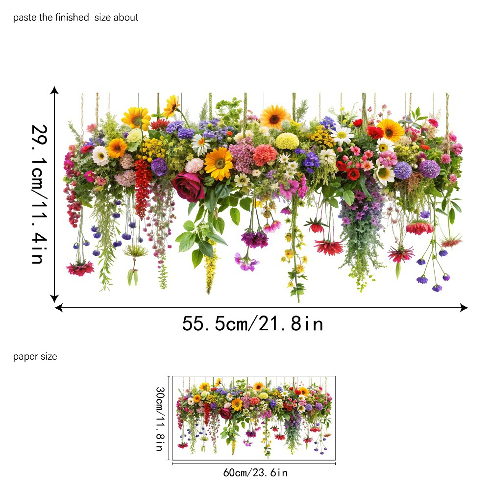 💐Colorful Floral Bouquet Window Sticker🖼️(Cut to size freely)