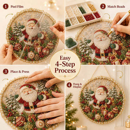 🔥Last Day 49% OFF - 🌸🌻🍂🎄 Four Seasons & Holiday Pearl Art Hanging Wreath Kit c