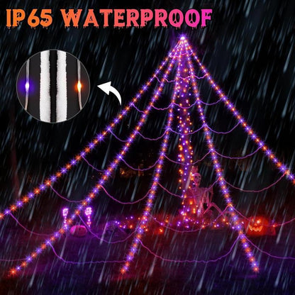 🎃 Giant Spider Web Lights 🕸️ – Your Halloween Yard🕷️