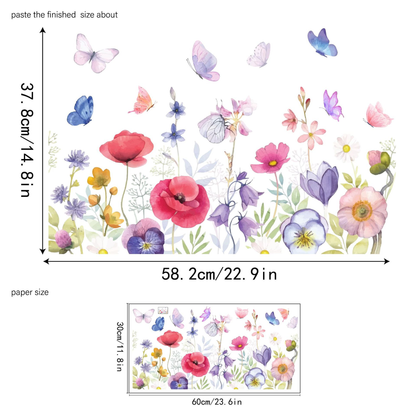 💐Colorful Floral Bouquet Window Sticker🖼️(Cut to size freely)