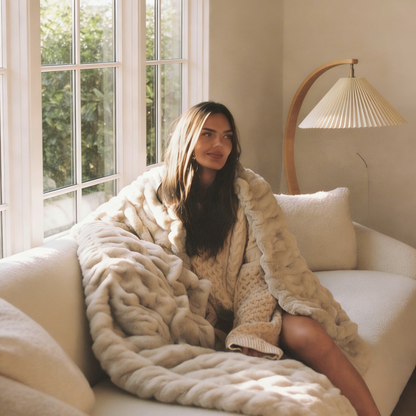 Premium Tie-Dye Faux Rabbit Fur Blanket