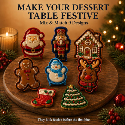 Christmas Themed Embossed Mini‑Pie Mould Set