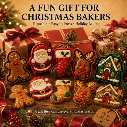 Christmas Themed Embossed Mini‑Pie Mould Set