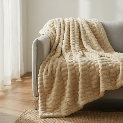 Premium Tie-Dye Faux Rabbit Fur Blanket