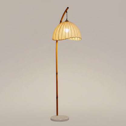 Retro Bamboo-Art Arc Floor Lamp
