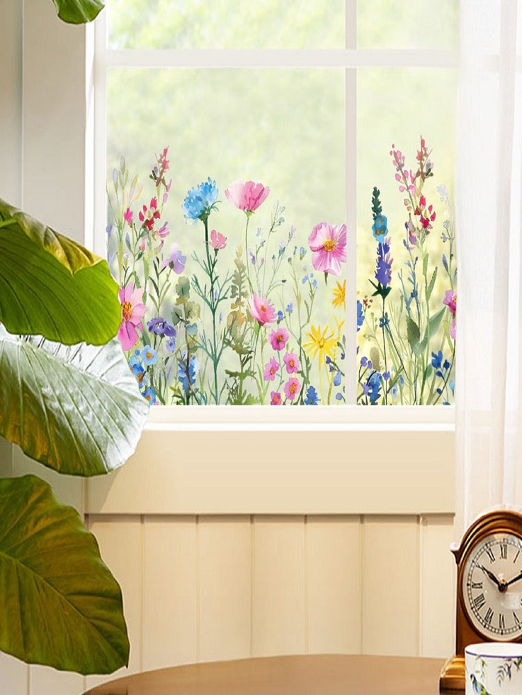 💐Colorful Floral Bouquet Window Sticker🖼️(Cut to size freely)