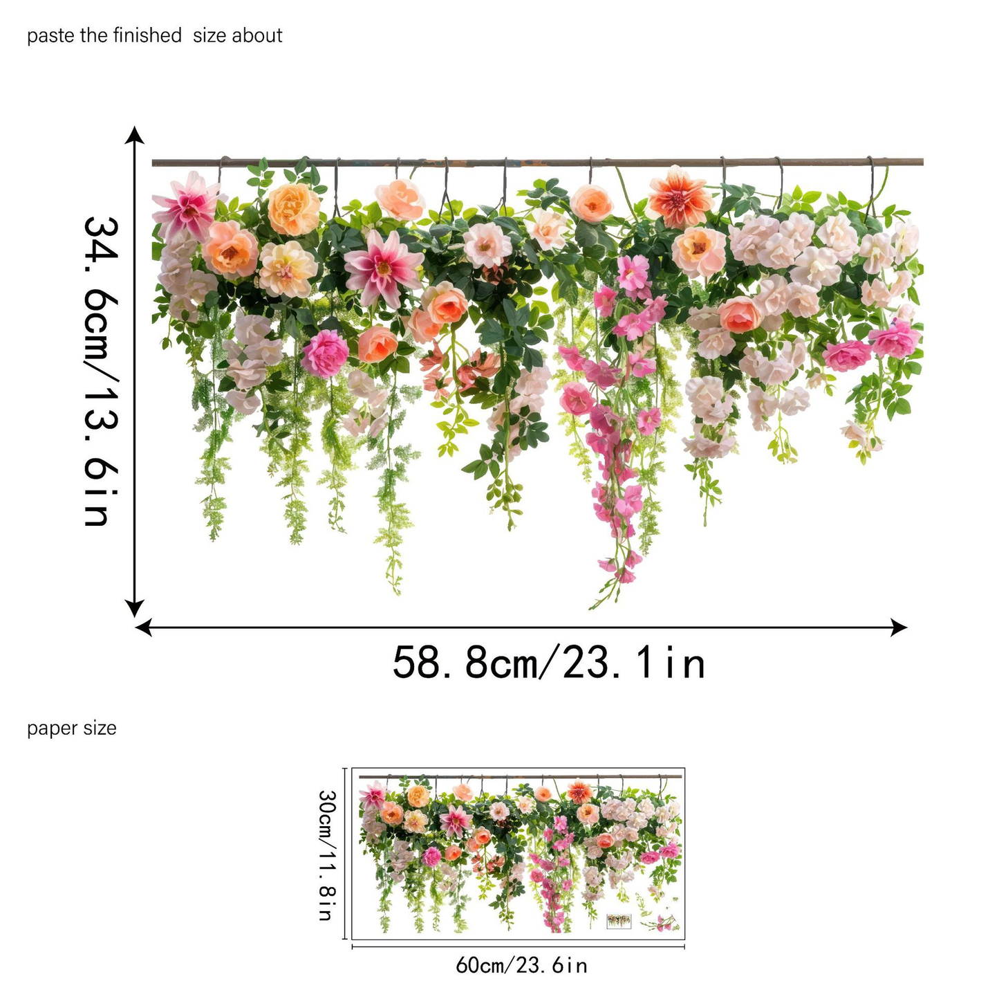 💐Colorful Floral Bouquet Window Sticker🖼️(Cut to size freely)