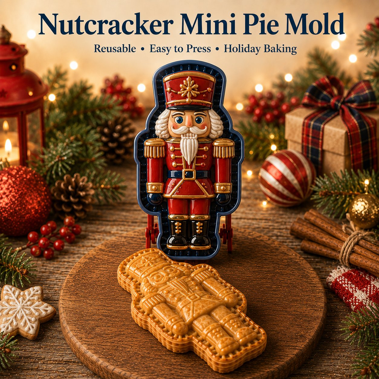 Christmas Themed Embossed Mini‑Pie Mould Set