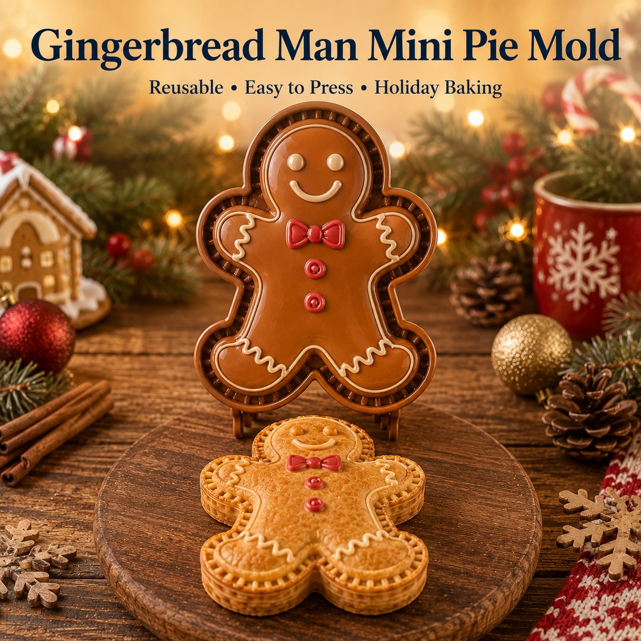Christmas Themed Embossed Mini‑Pie Mould Set