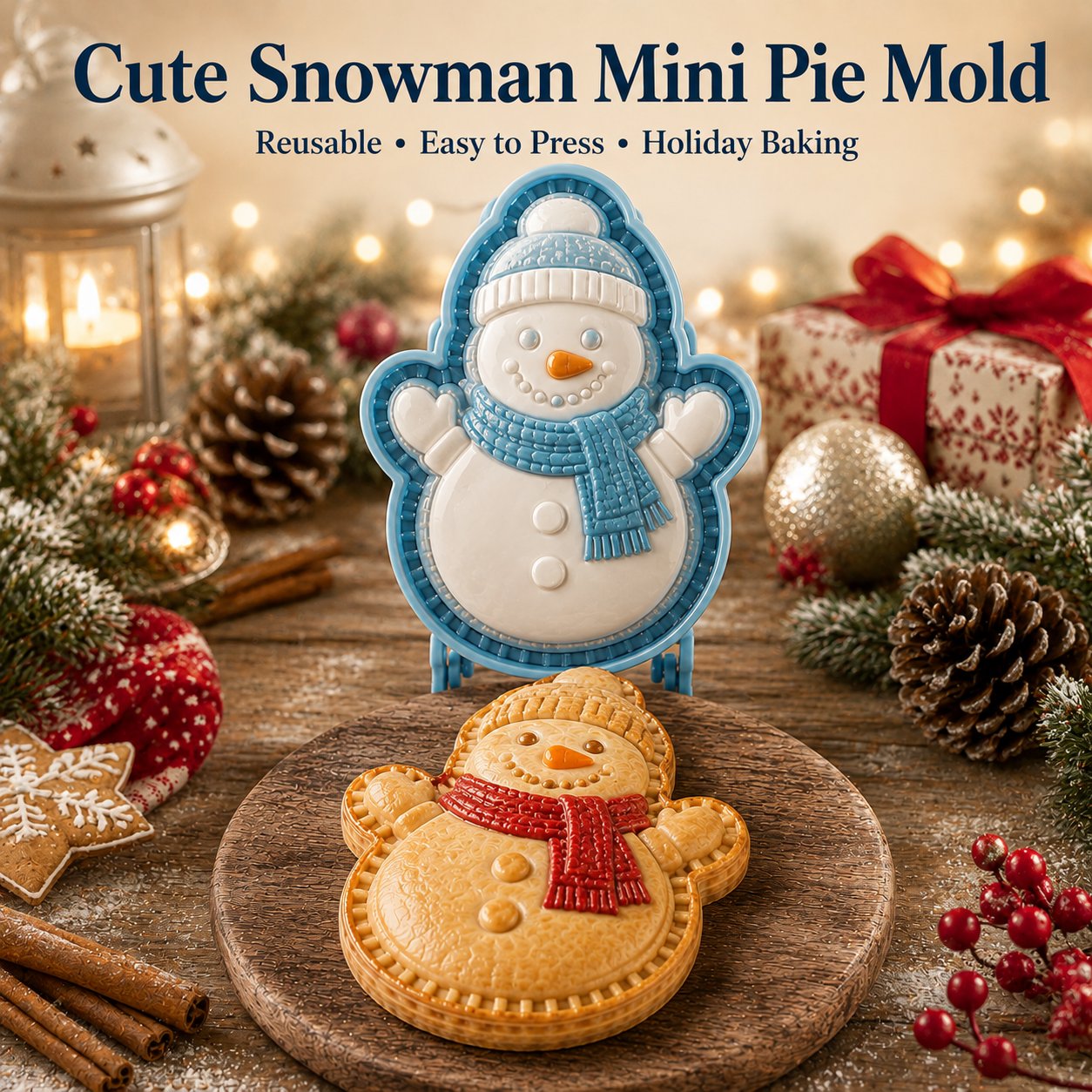 Christmas Themed Embossed Mini‑Pie Mould Set