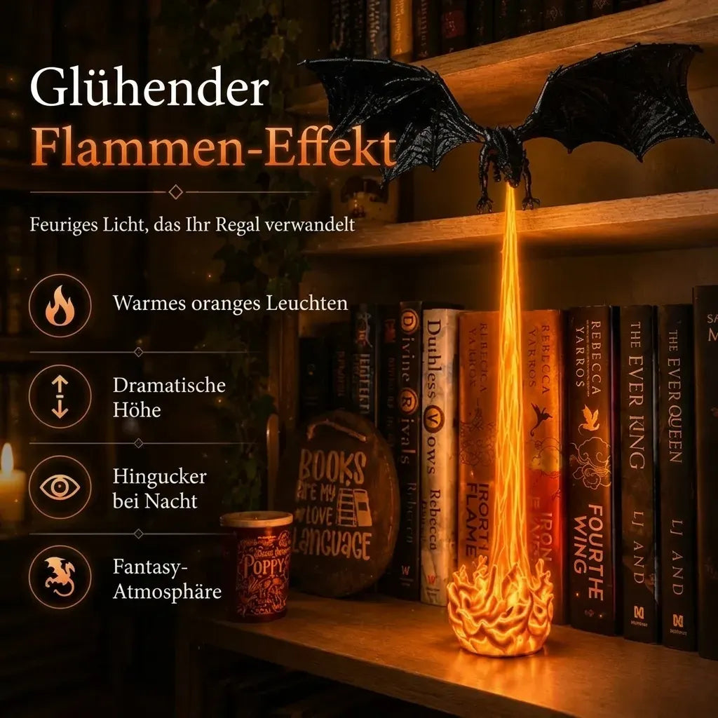 “Dragon Fire” Illuminated Bookshelf Lamp