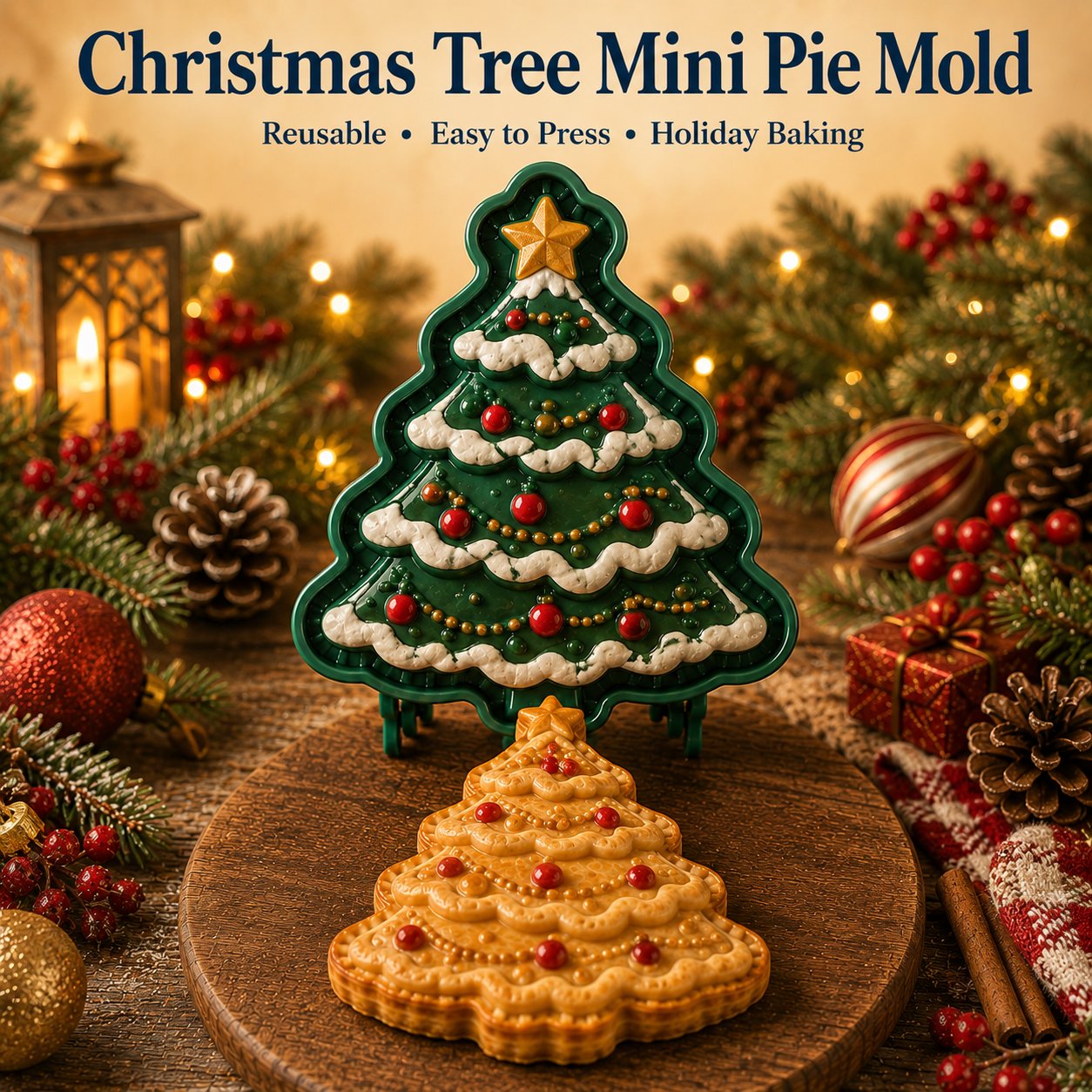 Christmas Themed Embossed Mini‑Pie Mould Set