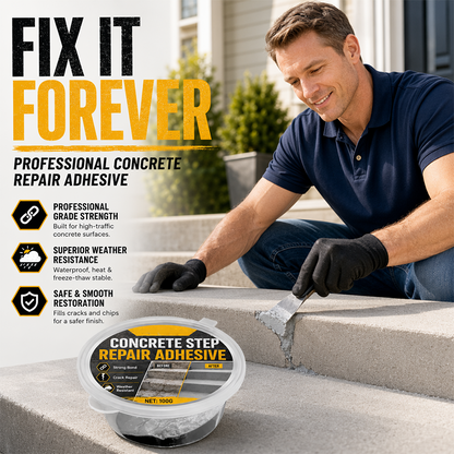 🥳🔧🏠 Concrete Stair Repair Adhesive – Repairs Cracked Stairs and Sidewalks 🛡️✨