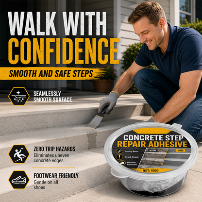 🥳🔧🏠 Concrete Stair Repair Adhesive – Repairs Cracked Stairs and Sidewalks 🛡️✨
