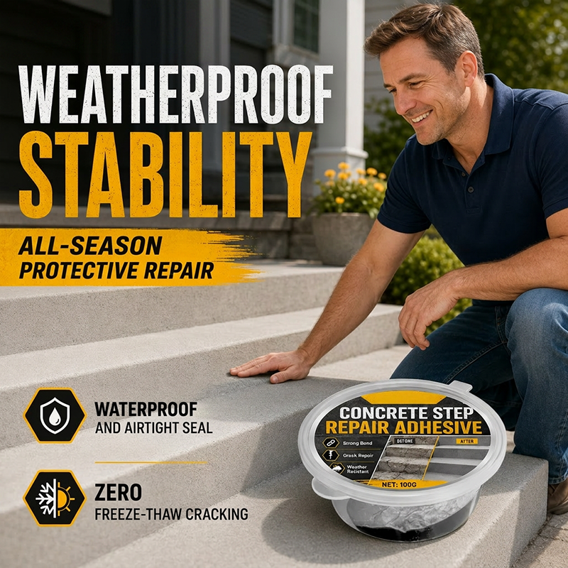 🥳🔧🏠 Concrete Stair Repair Adhesive – Repairs Cracked Stairs and Sidewalks 🛡️✨