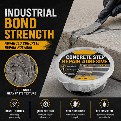 🥳🔧🏠 Concrete Stair Repair Adhesive – Repairs Cracked Stairs and Sidewalks 🛡️✨