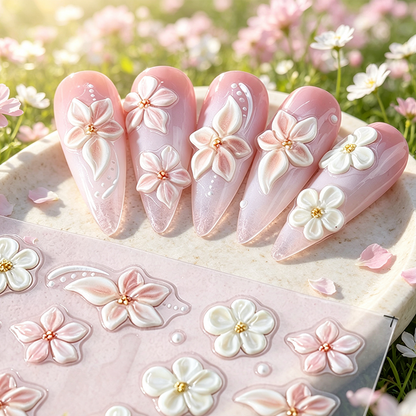 🎉 LIMITED TIME 50% OFF! 💅 5D Floral Nail Stickers Salon🌺Look Nails in Minutes