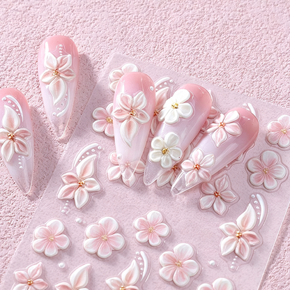 🎉 LIMITED TIME 50% OFF! 💅 5D Floral Nail Stickers Salon🌺Look Nails in Minutes